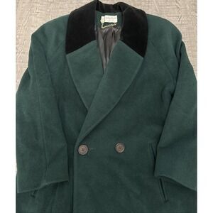 Rare Vintage Pavilion Petite Wool Coat Lined Green Pea Coat  Union Made In USA